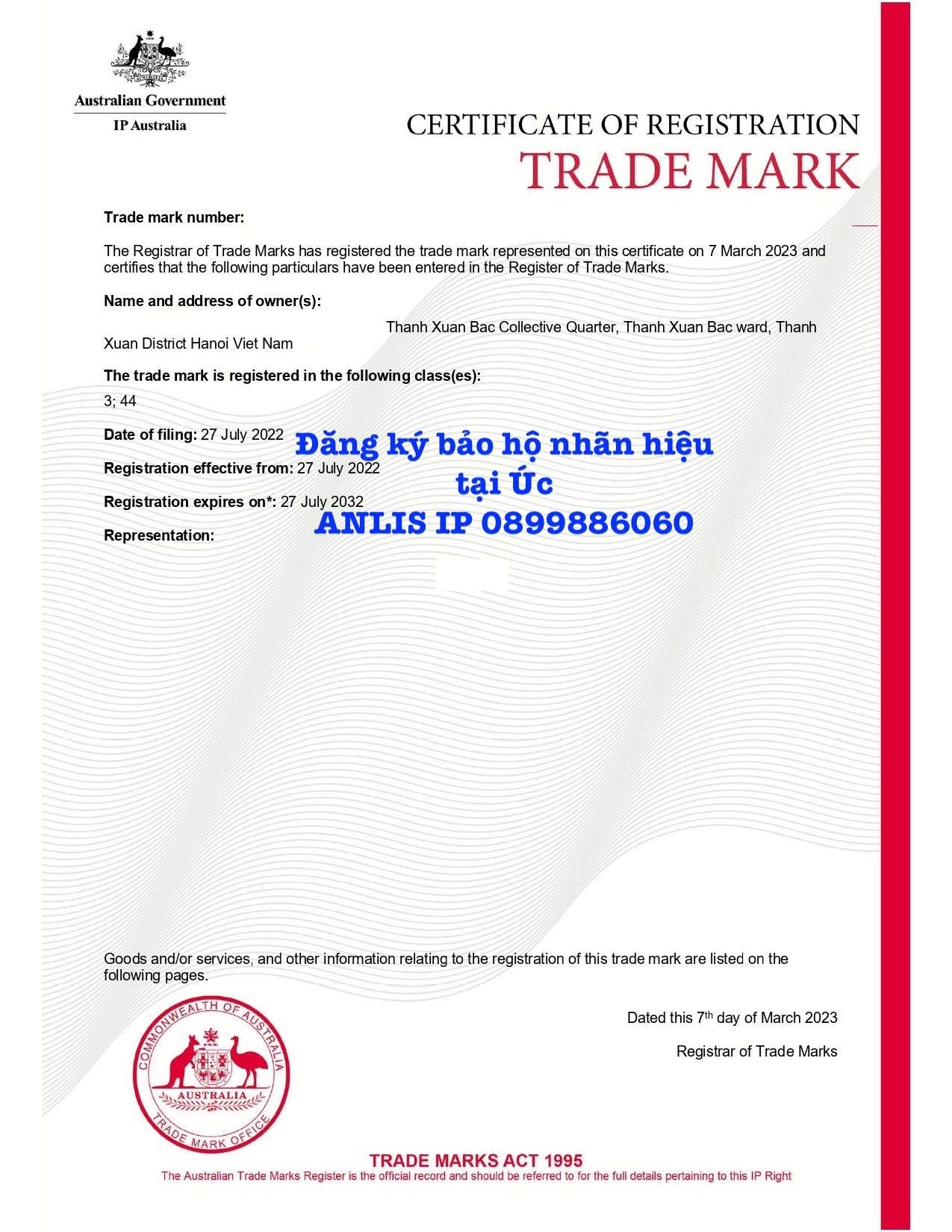 Đăng ký bảo hộ nhãn hiệu tại Úc - ANLIS IP